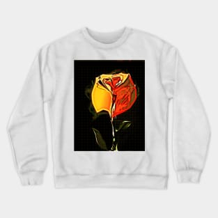 Yellow Digital Rose Crewneck Sweatshirt